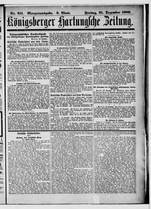 Königsberger Hartungsche Zeitung vom 31.12.1909