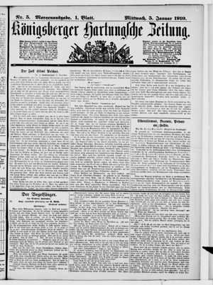Königsberger Hartungsche Zeitung vom 05.01.1910