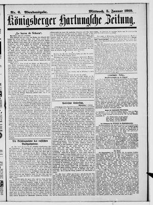 Königsberger Hartungsche Zeitung vom 05.01.1910