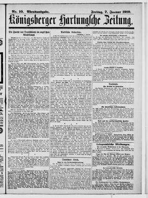 Königsberger Hartungsche Zeitung vom 07.01.1910