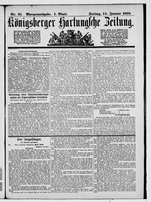 Königsberger Hartungsche Zeitung vom 14.01.1910