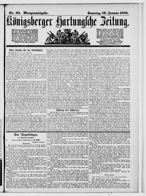 Königsberger Hartungsche Zeitung vom 16.01.1910