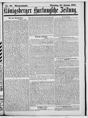Königsberger Hartungsche Zeitung on Jan 18, 1910