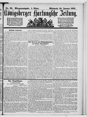 Königsberger Hartungsche Zeitung vom 19.01.1910