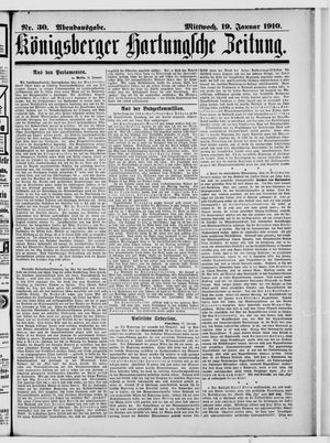 Königsberger Hartungsche Zeitung on Jan 19, 1910