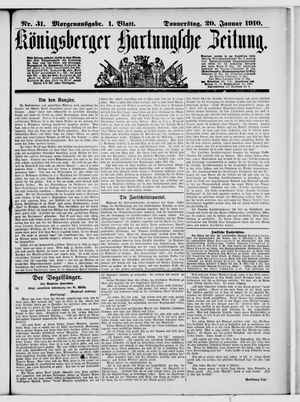 Königsberger Hartungsche Zeitung vom 20.01.1910