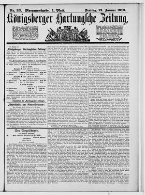 Königsberger Hartungsche Zeitung vom 21.01.1910