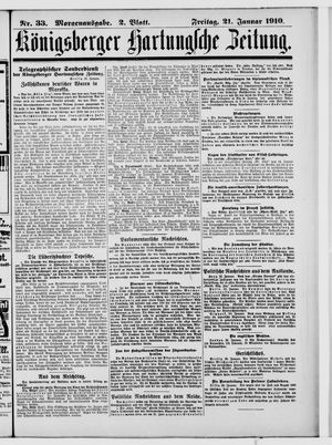 Königsberger Hartungsche Zeitung on Jan 21, 1910