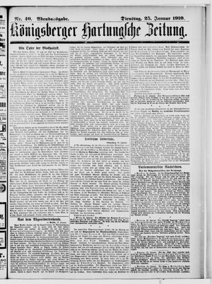 Königsberger Hartungsche Zeitung vom 25.01.1910