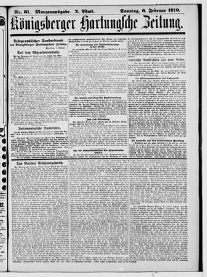 Königsberger Hartungsche Zeitung vom 06.02.1910