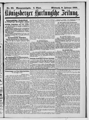 Königsberger Hartungsche Zeitung vom 09.02.1910