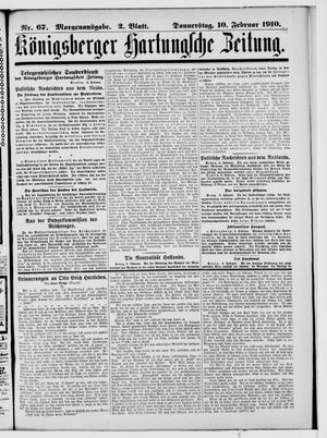 Königsberger Hartungsche Zeitung vom 10.02.1910