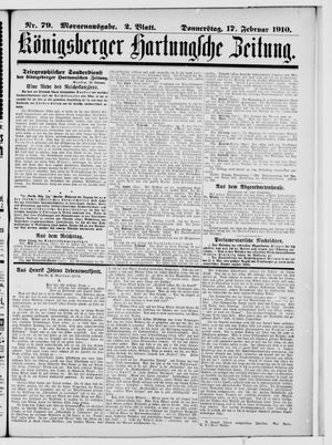 Königsberger Hartungsche Zeitung vom 17.02.1910