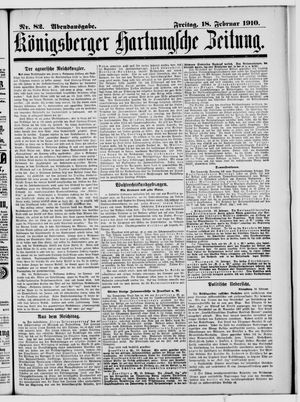 Königsberger Hartungsche Zeitung vom 18.02.1910