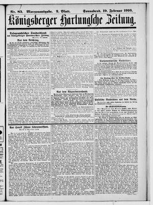 Königsberger Hartungsche Zeitung on Feb 19, 1910
