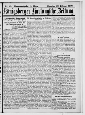 Königsberger Hartungsche Zeitung vom 20.02.1910