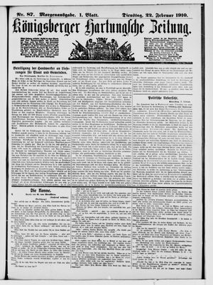 Königsberger Hartungsche Zeitung vom 22.02.1910