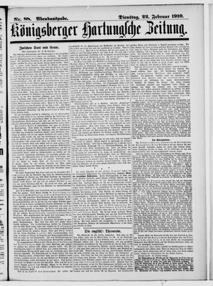 Königsberger Hartungsche Zeitung vom 22.02.1910