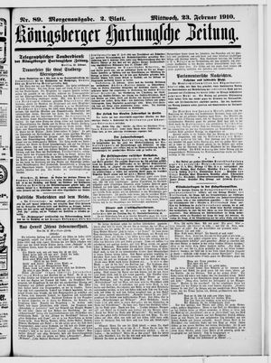 Königsberger Hartungsche Zeitung vom 23.02.1910
