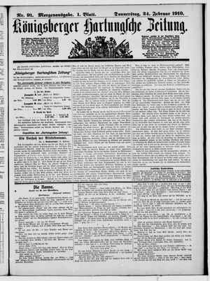 Königsberger Hartungsche Zeitung on Feb 24, 1910
