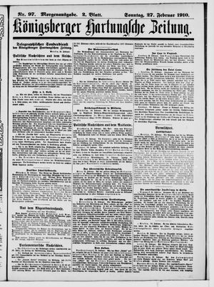 Königsberger Hartungsche Zeitung vom 27.02.1910