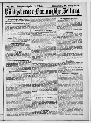 Königsberger Hartungsche Zeitung on Mar 19, 1910
