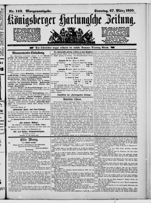 Königsberger Hartungsche Zeitung vom 27.03.1910
