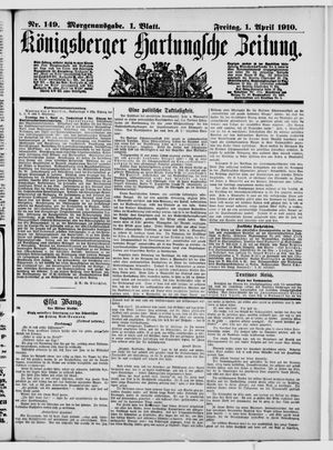 Königsberger Hartungsche Zeitung on Apr 1, 1910
