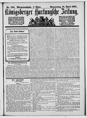 Königsberger Hartungsche Zeitung vom 21.04.1910