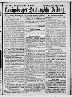 Königsberger Hartungsche Zeitung vom 26.04.1910