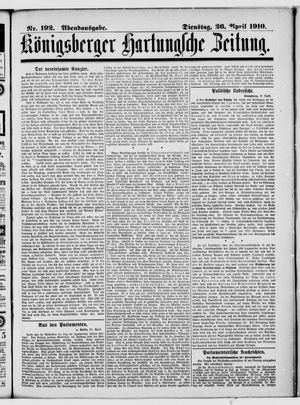 Königsberger Hartungsche Zeitung vom 26.04.1910