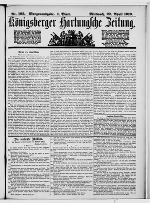 Königsberger Hartungsche Zeitung vom 27.04.1910