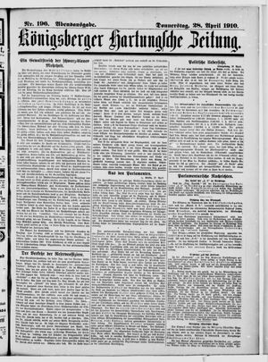 Königsberger Hartungsche Zeitung vom 28.04.1910