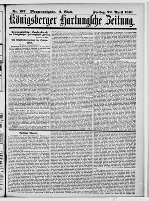 Königsberger Hartungsche Zeitung vom 29.04.1910