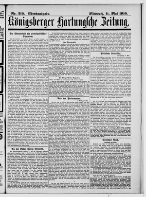 Königsberger Hartungsche Zeitung vom 11.05.1910