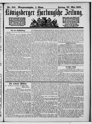 Königsberger Hartungsche Zeitung vom 27.05.1910