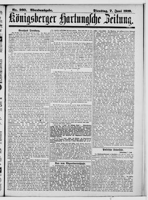 Königsberger Hartungsche Zeitung vom 07.06.1910