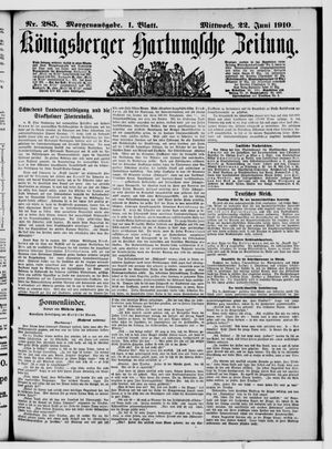 Königsberger Hartungsche Zeitung vom 22.06.1910