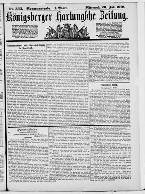 Königsberger Hartungsche Zeitung vom 20.07.1910