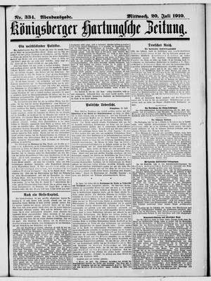 Königsberger Hartungsche Zeitung vom 20.07.1910