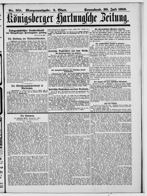 Königsberger Hartungsche Zeitung vom 30.07.1910