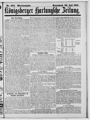 Königsberger Hartungsche Zeitung vom 30.07.1910