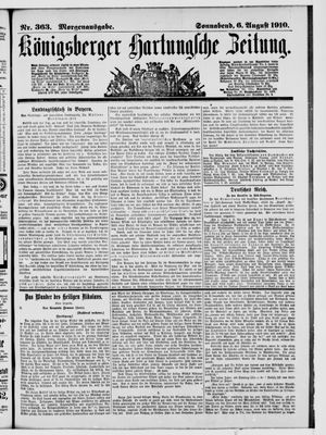 Königsberger Hartungsche Zeitung vom 06.08.1910