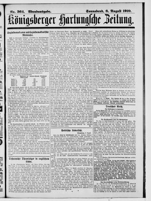 Königsberger Hartungsche Zeitung vom 06.08.1910