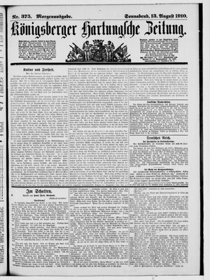 Königsberger Hartungsche Zeitung vom 13.08.1910