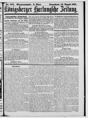 Königsberger Hartungsche Zeitung vom 13.08.1910