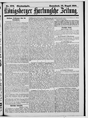 Königsberger Hartungsche Zeitung vom 13.08.1910