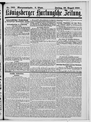 Königsberger Hartungsche Zeitung vom 19.08.1910