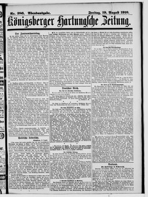 Königsberger Hartungsche Zeitung vom 19.08.1910