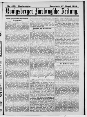 Königsberger Hartungsche Zeitung on Aug 27, 1910